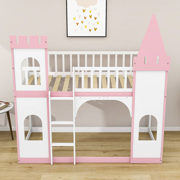 Gemma Violet Amidon Twin Over Twin Castle Bunk Bed Wayfair